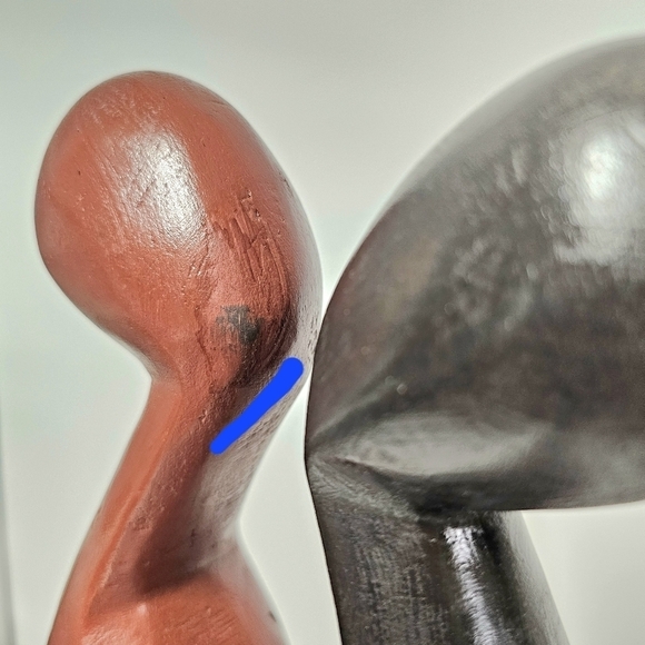 Wooden Hand Carved Romantic Passionate Loving Couple Abstract Figurine Sculpture - Picture 10 of 15